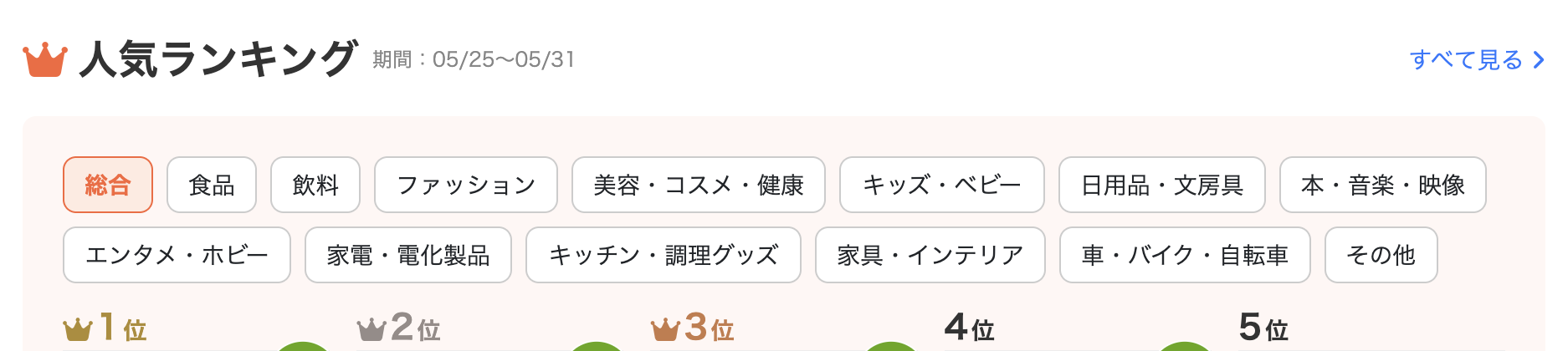 人気ランキング機能